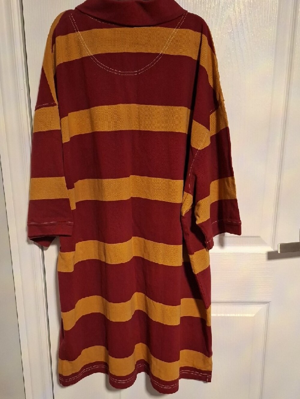 Vintage Timberland Maroon and Mustard Striped Rugby Polo - Picture 8 of 8